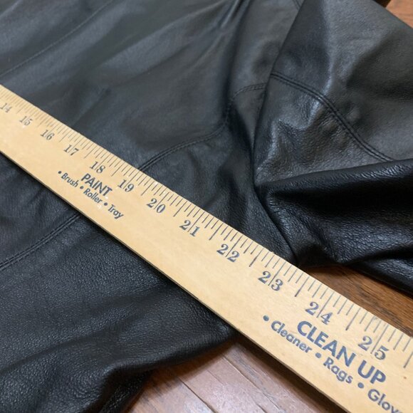 Worthington Women's Black Leather Jacket XL Red Lining Y2K Gothic - Picture 10 of 10